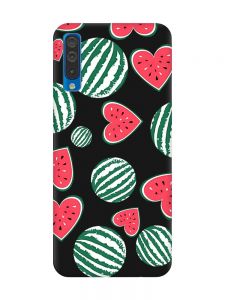 Матовий чорний чохол на Samsung Galaxy A50 (2019) A505 :: Кавуни сердечка (принт 343)
