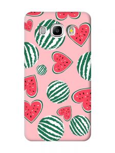 Матовий рожевий чохол на Samsung Galaxy J5(2016) J510 :: Кавуни сердечка (принт 343)