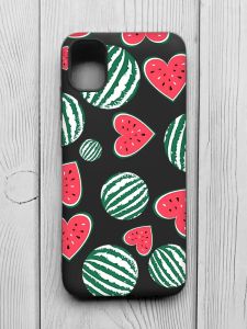 Матовий чорний чохол на Samsung Galaxy A04E/A042 :: Кавуни сердечка (принт 343)