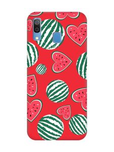 Матовий червоний чохол на Samsung Galaxy A30 (2019) / A20 (2019) :: Кавуни сердечка (принт 343)
