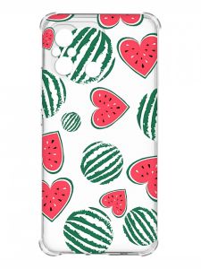 Чохол з потовщеними кутами на Xiaomi Redmi 12C :: Кавуни сердечка (принт 343)