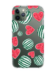 Прозорий чохол на iPhone 12 / 12 Pro :: Кавуни сердечка (принт 343)