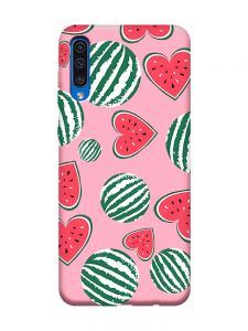 Матовий рожевий чохол на Samsung Galaxy A50 (2019) A505 :: Кавуни сердечка (принт 343)