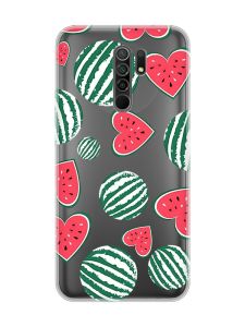 Прозорий чохол на Xiaomi Redmi 9 :: Кавуни сердечка (принт 343)