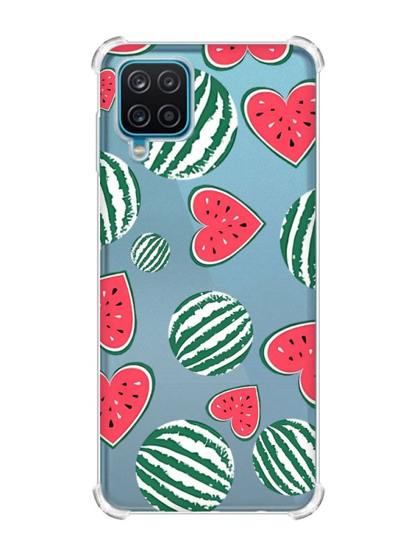 Чохол з потовщеними кутами на Samsung A12 4G :: Кавуни сердечка (принт 343)