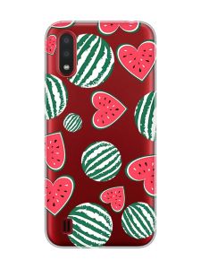 Прозорий чохол для Samsung Galaxy A01 :: Кавуни сердечка (принт 343)