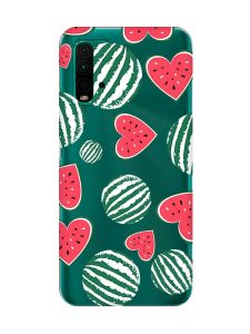 Прозорий чохол на Xiaomi Redmi 9T  :: Кавуни сердечка (принт 343)