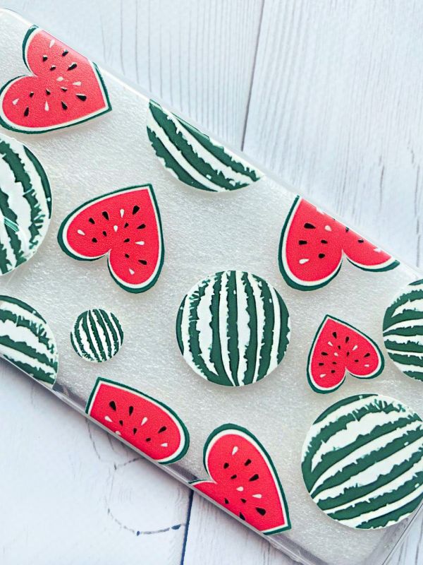 Прозорий чохол на Xiaomi Redmi 10C :: Кавуни сердечка (принт 343)