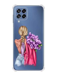 Чохол з потовщеними кутами на Samsung Galaxy M53 (M536) 5G :: Дівчина з бузком (принт 7)