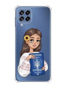 Чохол з потовщеними кутами на Samsung Galaxy M53 (M536) 5G :: Дівчина з паспортом (принт 12)