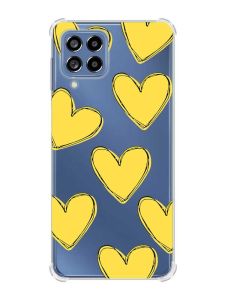 Чохол з потовщеними кутами на Samsung Galaxy M53 (M536) 5G :: Сердечка жовті (принт 259)