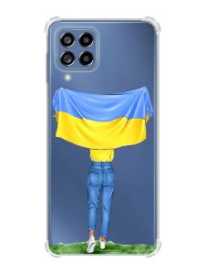 Чохол з потовщеними кутами на Samsung Galaxy M53 (M536) 5G :: Дівчина з прапором (принт 263)