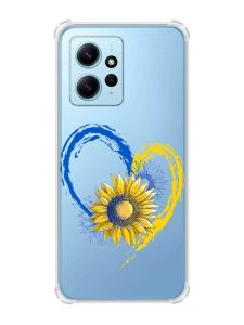 Чохол з потовщеними кутами на Xiaomi Redmi Note 12 4G :: Серце з соняхом. Україна (принт 260)
