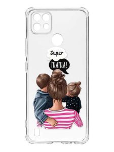 Чохол з потовщеними кутами на Realme C21 :: Супер Мама (принт 29)