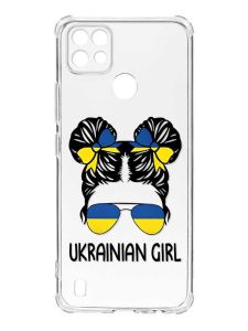 Чохол з потовщеними кутами на Realme C21 :: Українська дівчина (патріотичний принт 113)