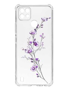 Чохол з потовщеними кутами на Realme C21 :: Гілочка квітів (принт 278)