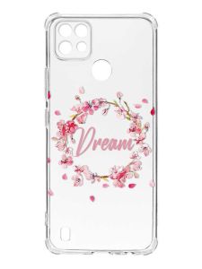 Чохол з потовщеними кутами на Realme C21 :: Віночок з сакури (принт 284)