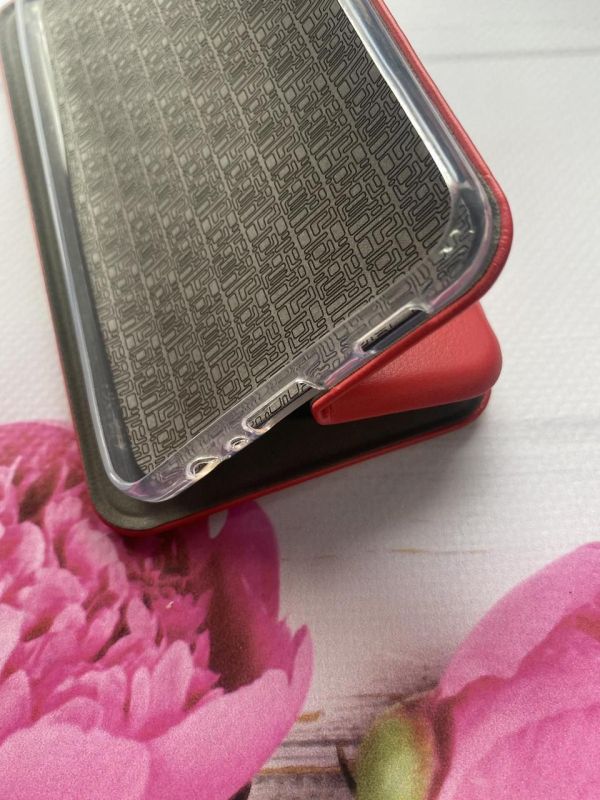 Чохол-книжка з малюнком для Samsung Galaxy A12 Червоний :: Різнокольорові сердечка (принт 332)