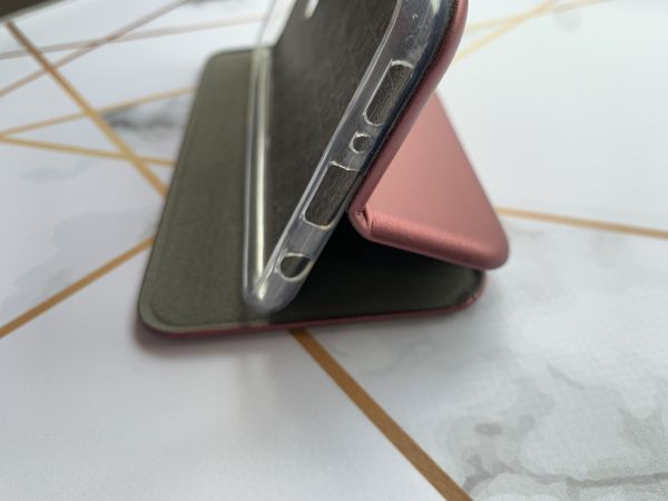 Чохол-книжка з малюнком на Samsung Galaxy M30s / М21 Бордовий :: Різнокольорові сердечка (принт 332)