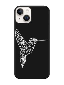 Матовий чорний чохол на Apple iPhone 14 :: Колібрі (принт 123)