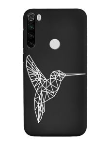 Матовий чорний чохол на Xiaomi Redmi Note 8T :: Колібрі (принт 123)