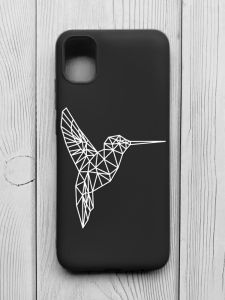 Матовий чорний чохол на Samsung Galaxy A04E/A042 :: Колібрі (принт 123)