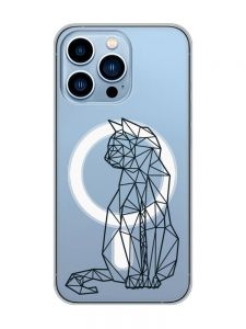 Магнітний чохол на iPhone 13 Pro Max із підтримкою MagSafe :: Котик (принт 124)