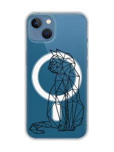 Магнітний чохол на iPhone 13 (6.1) із підтримкою MagSafe :: Котик (принт 124)