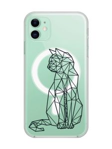 Магнітний чохол на iPhone 11 із підтримкою MagSafe :: Котик (принт 124)