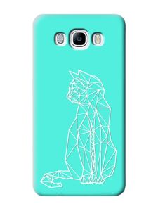 Матовий бірюзовий чохол на Samsung Galaxy J7(2016) J710 :: Котик (принт 125)