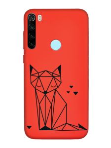 Матовий червоний чохол на Xiaomi Redmi Note 8T :: Лисиця (принт 126)