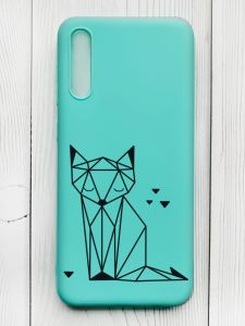 Матовий бірюзовий чохол на Samsung Galaxy A50 (2019) A505/A30s :: Лисиця (принт 126)