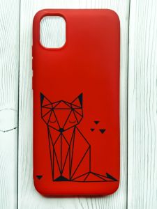 Матовий червоний чохол на Samsung Galaxy A04E/A042 :: Лисиця (принт 126)