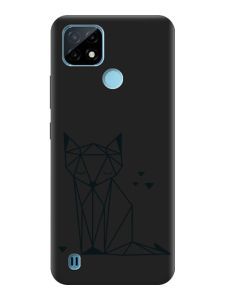 Матовий чорний чохол на Realme C21Y :: Лисиця (принт 126)