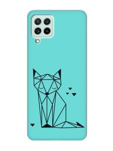 Матовий бірюзовий чохол на Samsung Galaxy M32/M22/A22 4G :: Лисиця (принт 126)