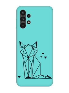 Матовий бірюзовий чохол на Samsung Galaxy A13 4G :: Лисиця (принт 126)