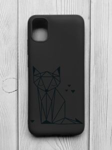 Матовий чорний чохол на Samsung Galaxy A04E/A042 :: Лисиця (принт 126)