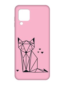 Матовий рожевий чохол на Samsung Galaxy M32/A22/M22 4G :: Лисиця (принт 126)