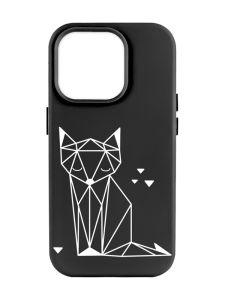 Матовий чорний чохол на Apple iPhone 14 Pro Max :: Лисиця (принт 127)