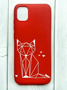 Матовий червоний чохол на Samsung Galaxy A04E/A042 :: Лисиця (принт 127)