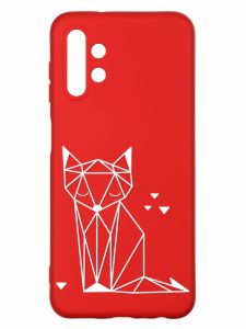 Матовий червоний чохол на Samsung A13 4G :: Лисиця (принт 127)