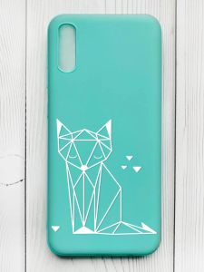 Матовий бірюзовий чохол на Xiaomi Redmi 9А :: Лисиця (принт 127)