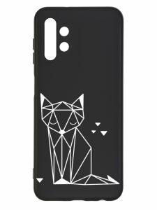 Матовий чорний чохол на Samsung Galaxy A13 4G :: Лисиця (принт 127)