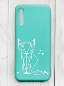 Матовий бірюзовий чохол на Samsung Galaxy A50 (2019) A505/A30s :: Лисиця (принт 127)
