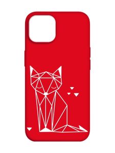Матовий червоний чохол на Apple iPhone 14 :: Лисиця (принт 127)