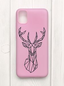 Матовий рожевий чохол на Samsung Galaxy A04E/A042 :: Олень (принт 128)