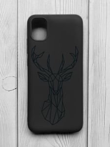 Матовий чорний чохол на Samsung Galaxy A04E/A042 :: Олень (принт 128)