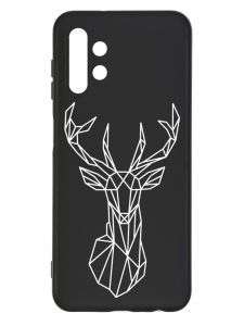 Матовий чорний чохол на Samsung Galaxy A13 4G :: Олень (принт 129)