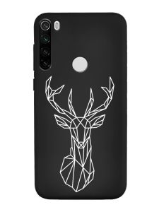 Матовий чорний чохол на Xiaomi Redmi Note 8T :: Олень (принт 129)