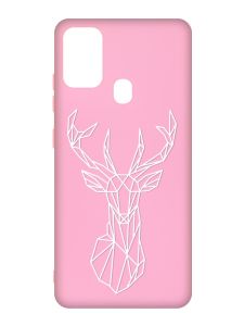 Матовий рожевий чохол на Samsung Galaxy M30s/M21 :: Олень (принт 129)